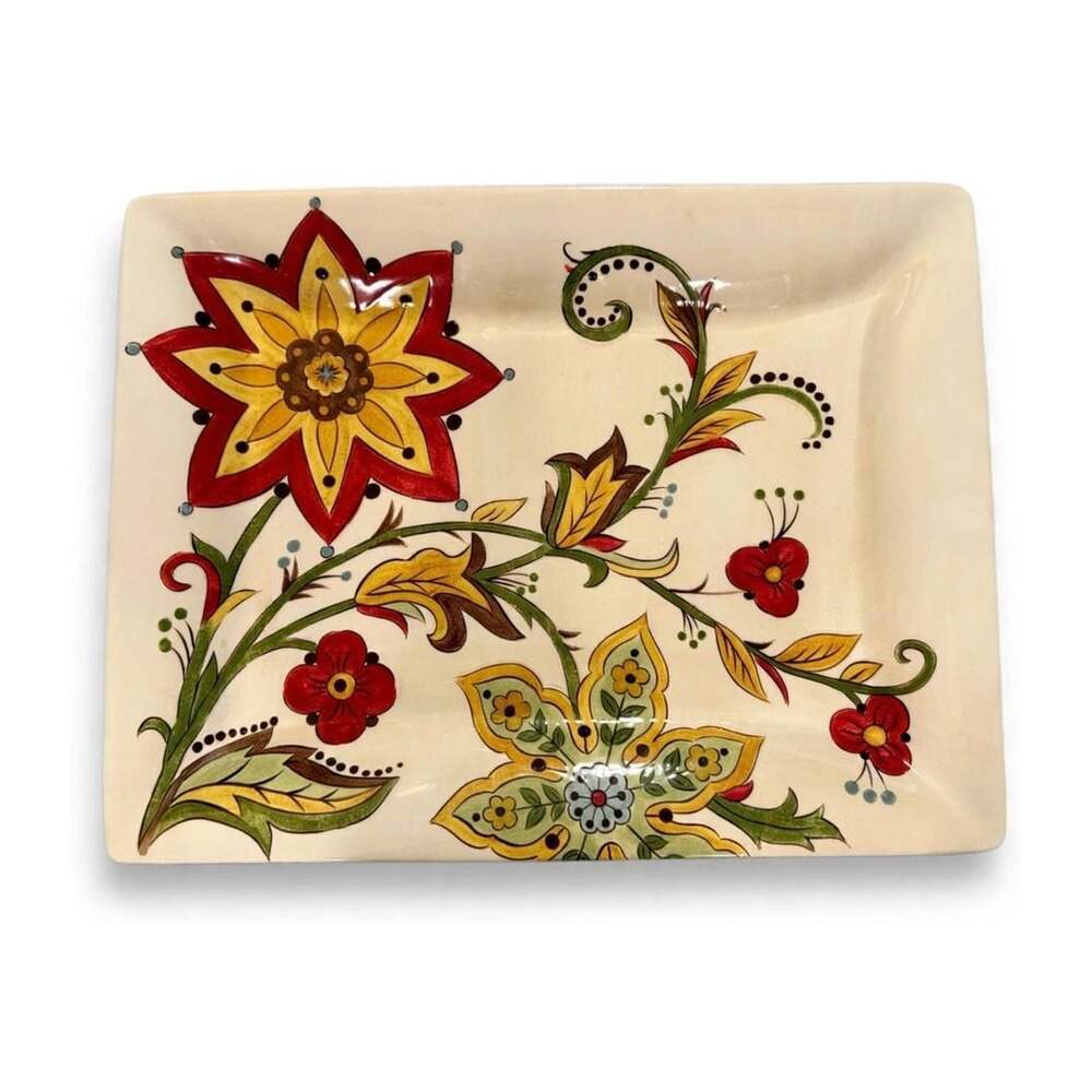Pier 1 Imports Carynthum Handcrafted Earthenware Rectangular Serving Platter
